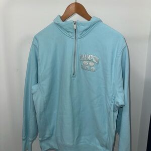 Champion Light Aqua Half-Zip Pullover Sweatshirt